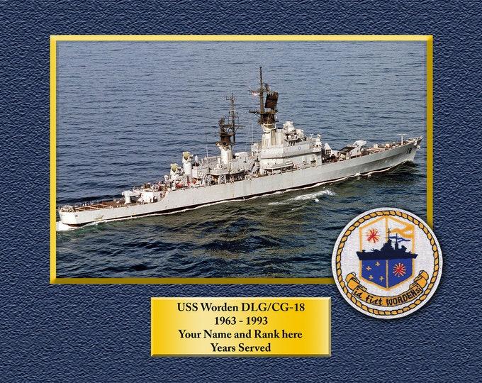 USS WORDEN CG18 Custom Personalized 8.5 X 11 Print of US Navy Ships Unique Gift Idea for any Occasions
