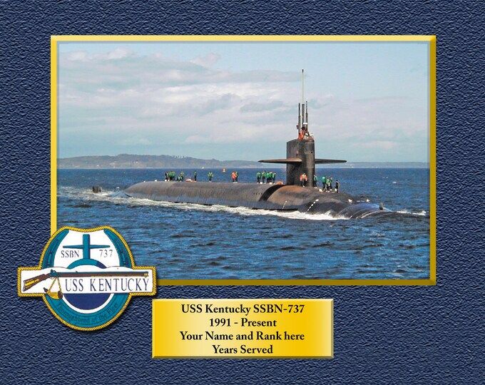 USS KENTUCKY SSBN737 Custom Personalized 8.5 X 11 Print of US Navy Ships Unique Gift Idea for any Occasions