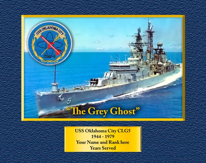 USS Oklahoma City CLG-5 Custom Personalized 8.5 X 11 Print of US Navy Ships Unique Gift Idea for any Occasions