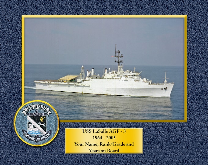USS LASALLE AGF3 Custom Personalized 8.5 X 11 Print of US Navy Ships Unique Gift Idea for any Occasions