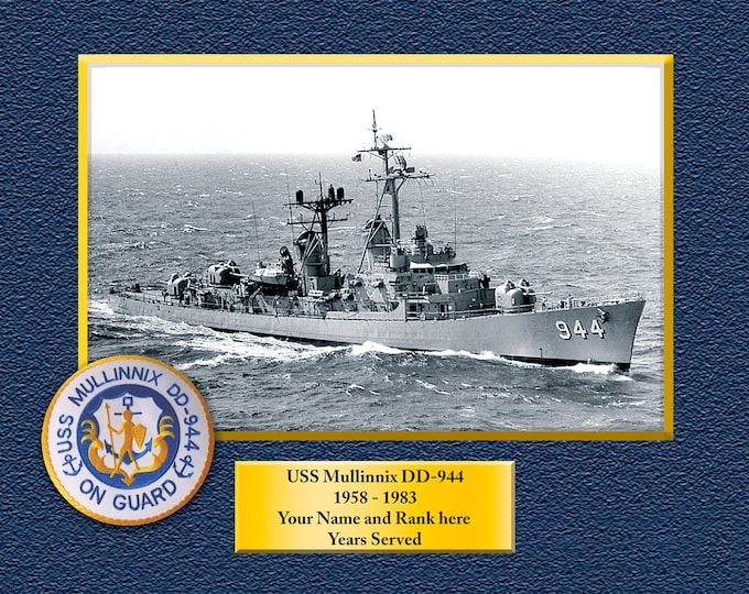 USS MULLINNIX DD944 Custom Personalized 8.5 X 11 Print of US Navy Ships Unique Gift Idea for any Occasions