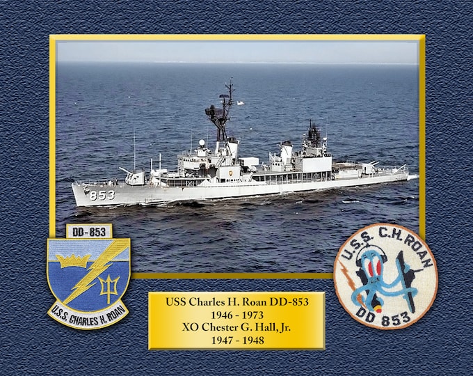 USS Charles H. Roan DD-853 Custom Personalized 8.5 X 11 Print of US Navy Ships Unique Gift Idea for any Occasions