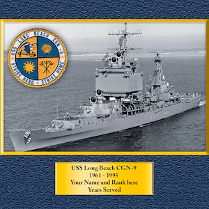USS Long Beach CGN-9 Custom Personalized 8.5 X 11 Print of US Navy Ships Unique Gift Idea for any Occasions