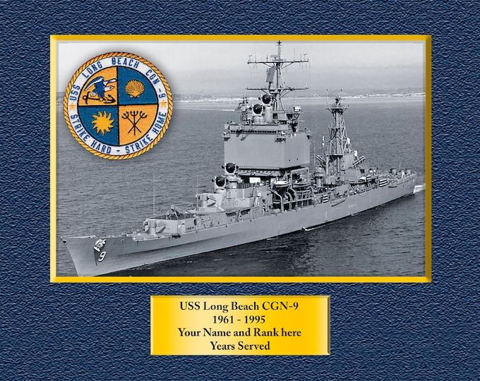 USS Long Beach CGN-9 Custom Personalized 8.5 X 11 Print of US Navy Ships Unique Gift Idea for any Occasions