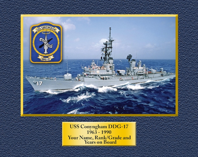 USS Conyngham DDG-17 Custom Personalized 8.5 X 11 Print of US Navy Ships Unique Gift Idea for any Occasions