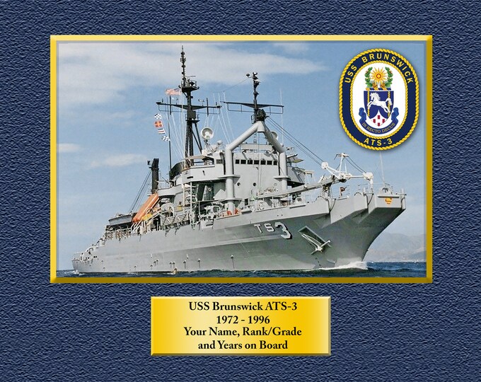 USS Brunswick ATS-3 Custom Personalized 8.5 X 11 Print of US Navy Ships Unique Gift Idea for any Occasions