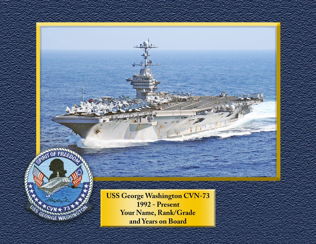 USS e Washington (CVN 73) プレート USS George Washington CVN-73 Custom Personalized 8.5X 11, 11X14