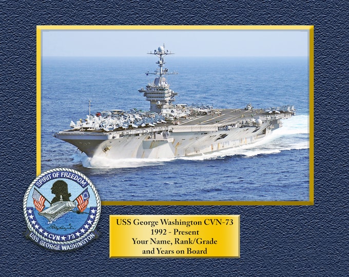 USS George Washington CVN-73 Custom Personalized 11X14 Print of US Navy Ships Unique Gift Idea for any Occasions