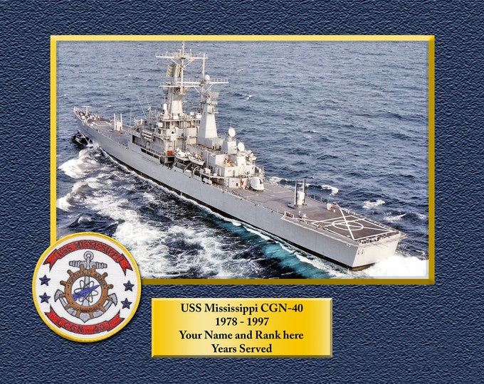 USS MISSISSIPPI CGN40 Custom Personalized 8.5 X 11 Print of US Navy Ships Unique Gift Idea for any Occasions