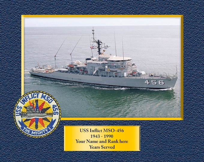 USS Inflict MSO-456 Custom Personalized 8.5 X 11 Print of US Navy Ships Unique Gift Idea for any Occasions