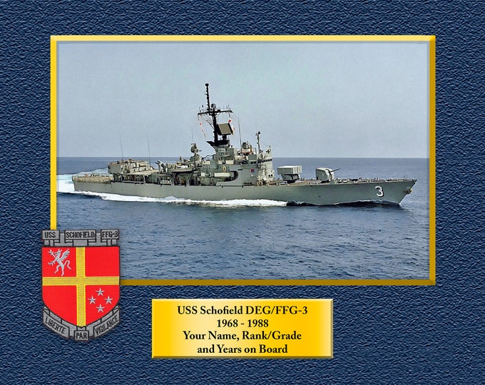 USS Schofield DEG/FF3 Custom Personalized 8.5 X 11 Print of US Navy Ships Unique Gift Idea for any Occasions