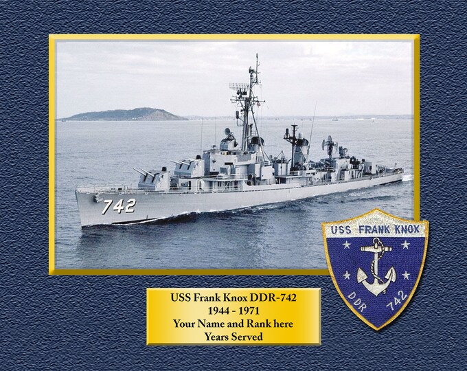 USS Frank Knox DDR742 Custom Personalized 8.5 X 11 Print of US Navy Ships Unique Gift Idea for any Occasions