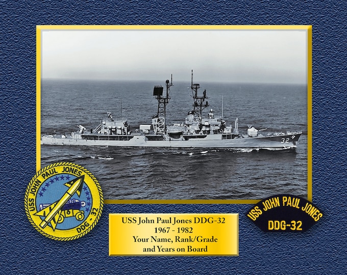 USS John Paul Jones DDG-32 Custom Personalized 8.5 X 11 Print of US Navy Ships Unique Gift Idea for any Occasions