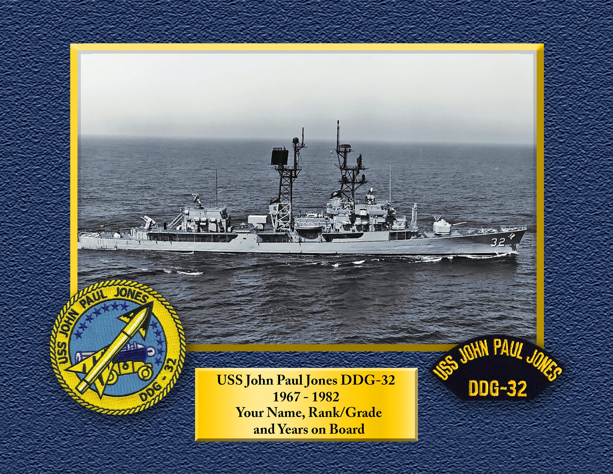 USS John Paul Jones DDG-32 Custom Personalized 8.5 X 11 Print of