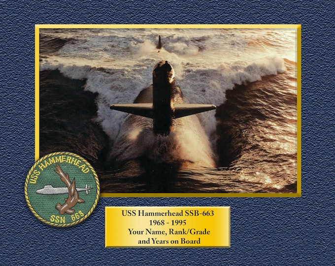 USS Hammerhead SSN-663 Custom Personalized 8.5 X 11 Print of US Navy Ships Unique Gift Idea for any Occasions