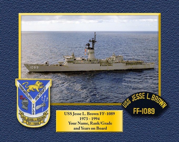 USS Jesse L.Brown FF-1089 Custom Personalized 8.5 X 11 Print of US Navy Ships Unique Gift Idea for any Occasions