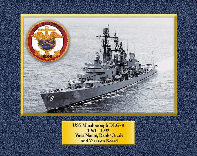 USS Macdonough DLG-8 Custom Personalized 8.5 X 11 Print of US Navy Ships Unique Gift Idea for any Occasions