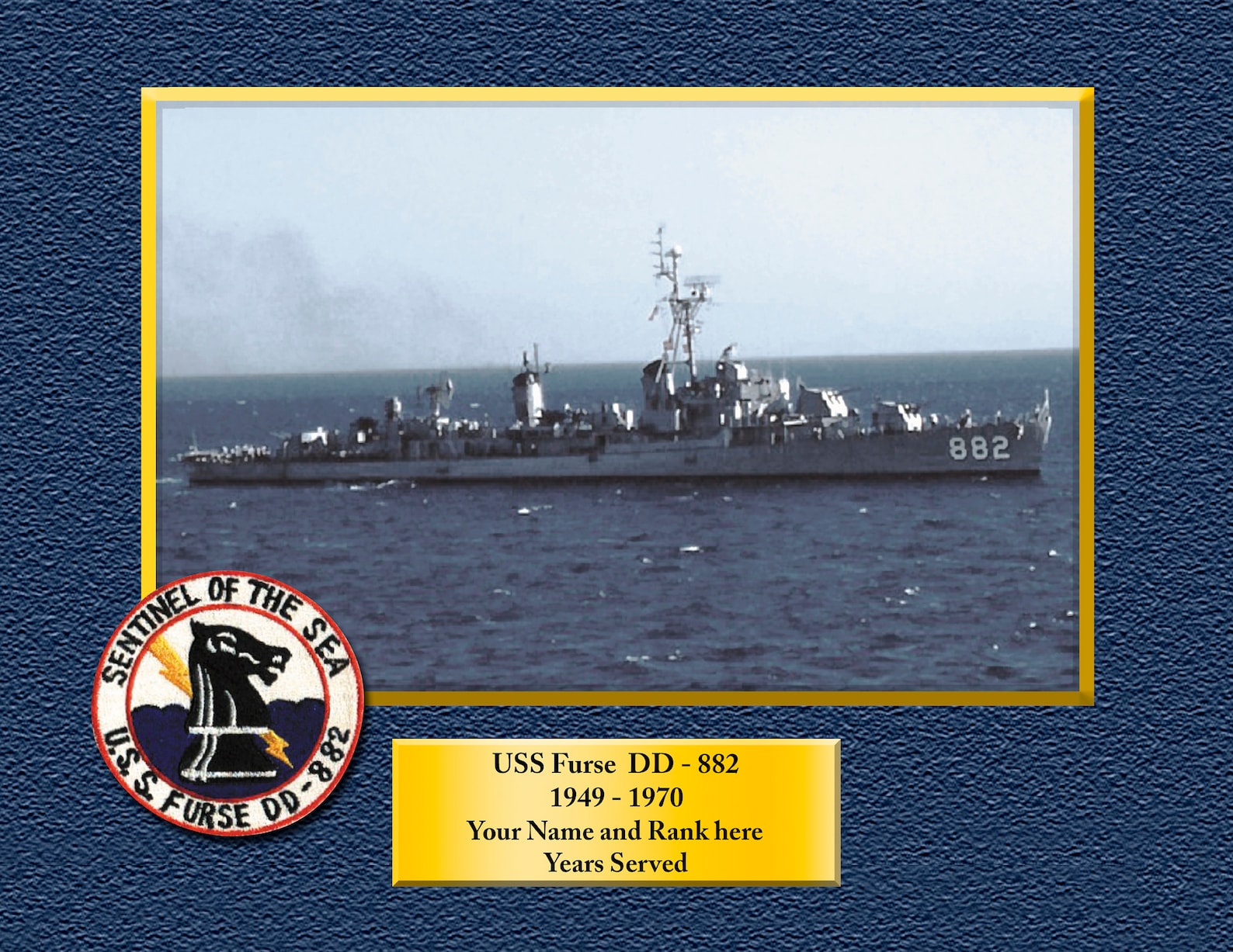 Charles R Ware USS Charles R. Ware DD-865 Custom Personalized 8.5 X 11 Print of US ...