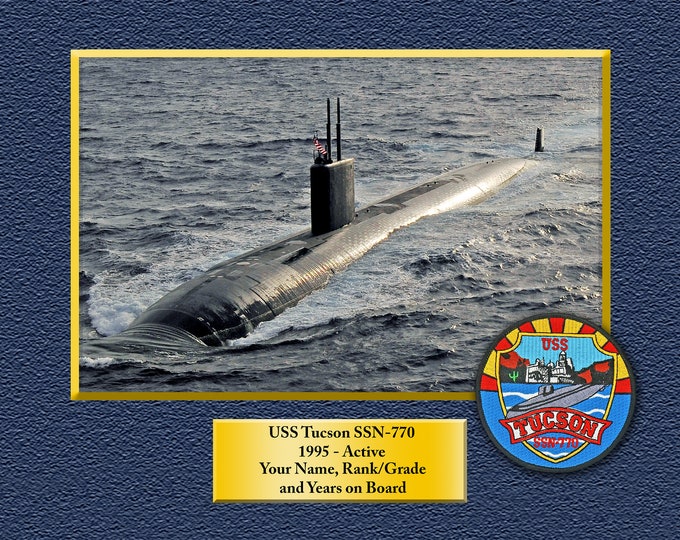 USS Tucson SSN-770 Custom Personalized 8.5 X 11 Print of US Navy Ships Unique Gift Idea for any Occasions