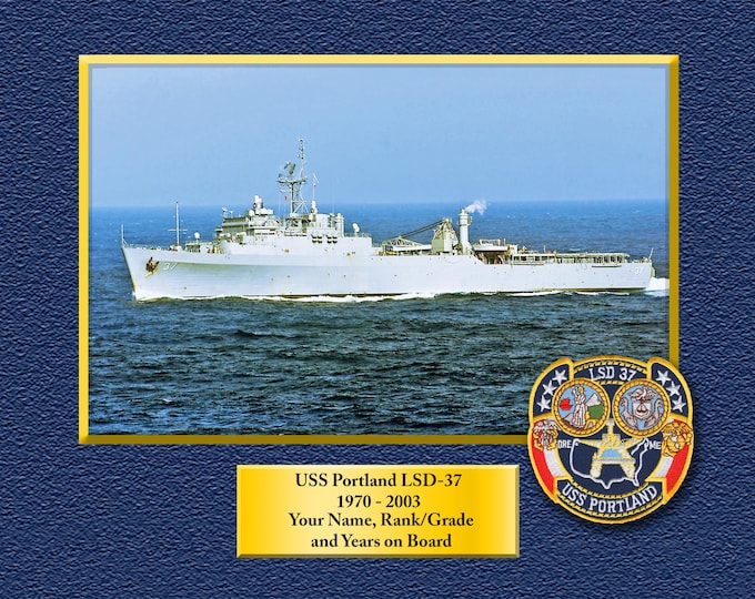 USS Portland LSD-37 Custom Personalized 8.5 X 11 Print of US Navy Ships Unique Gift Idea for any Occasions
