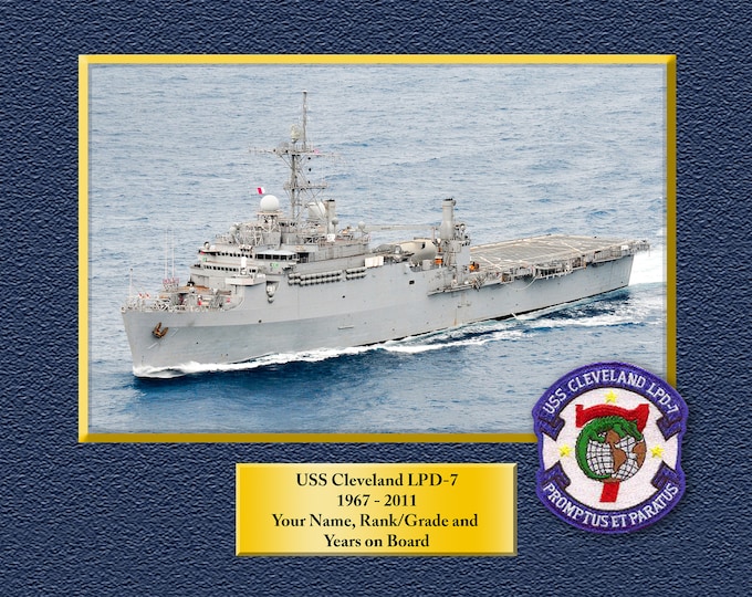 USS Cleveland LPD-7 Custom Personalized 8.5 X 11 Print of US Navy Ships Unique Gift Idea for any Occasions