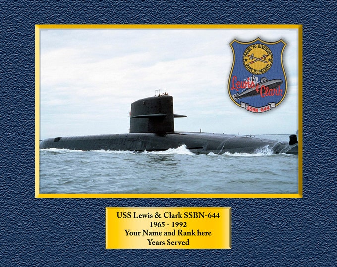 USS Lewis and Clark SSBN644 Custom Personalized 8.5 X 11 Print of US Navy Ships Unique Gift Idea for any Occasions