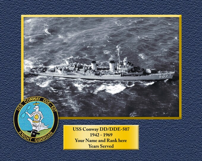 USS Conway DD-DDE507 Custom Personalized 8.5 X 11 Print of US Navy Ships Unique Gift Idea for any Occasions