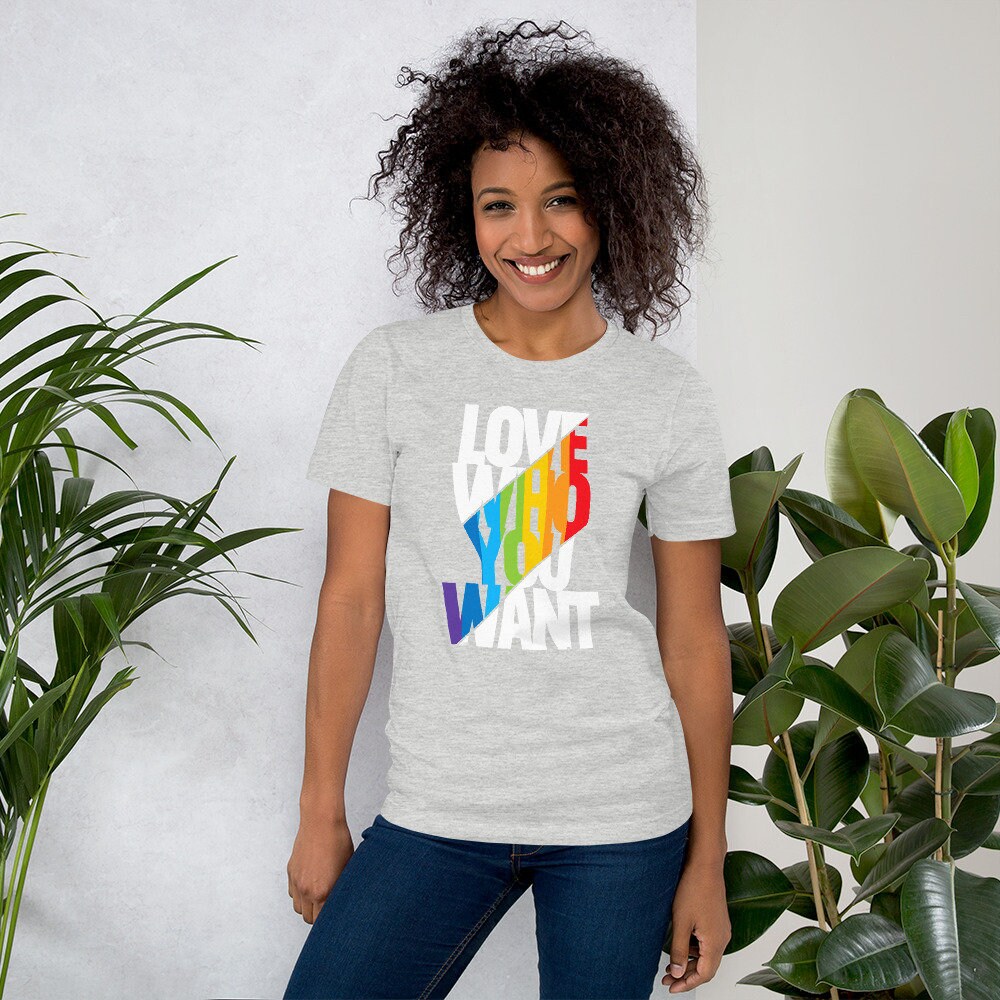 Love Who You Want Equality Gay Pride LGBTQ Short-sleeve - Etsy