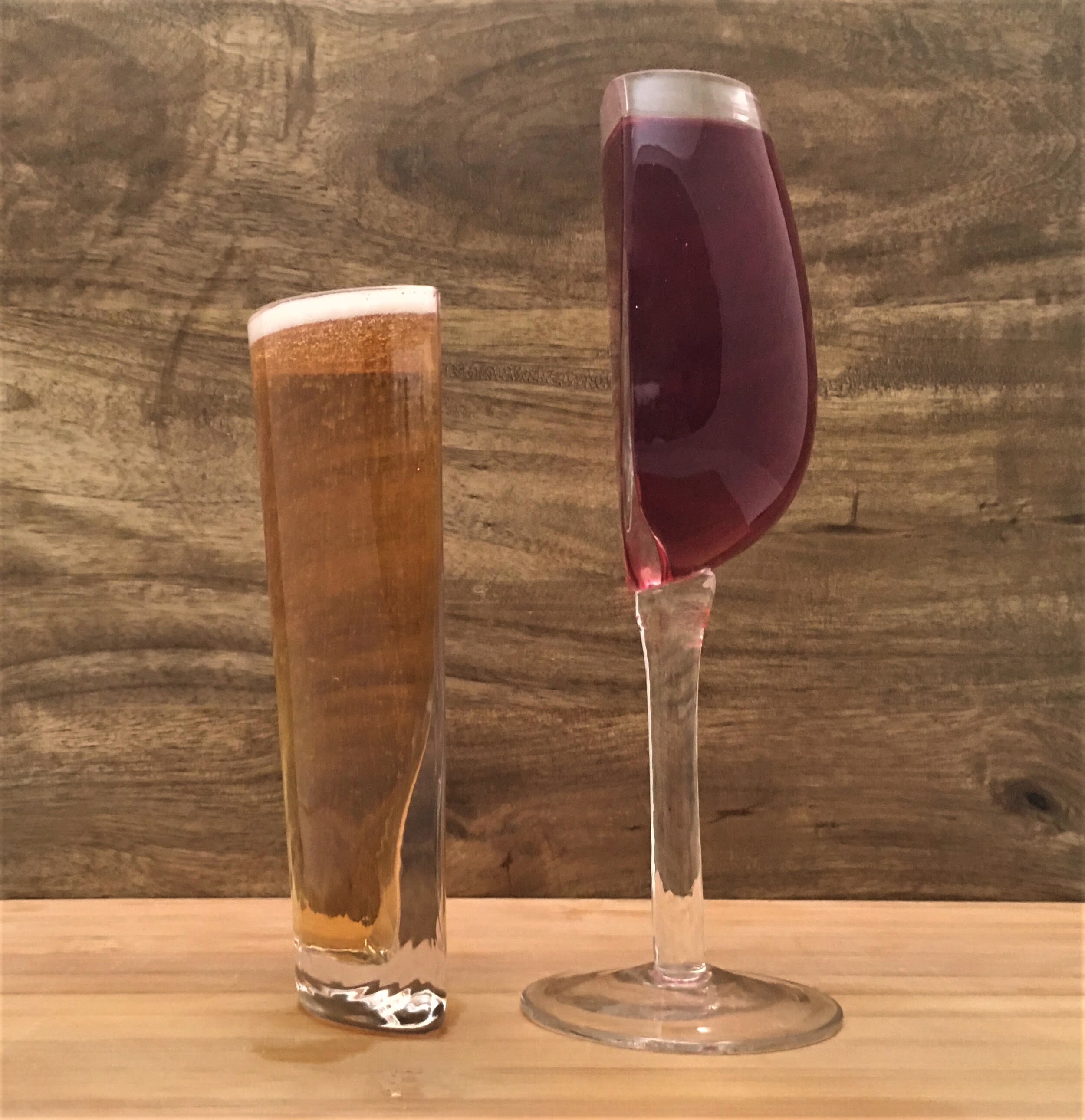 Half Wine Glass set of 2 Etsy