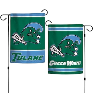 Tulane Garden Flag, 12.5" x 18", College Yard Banner
