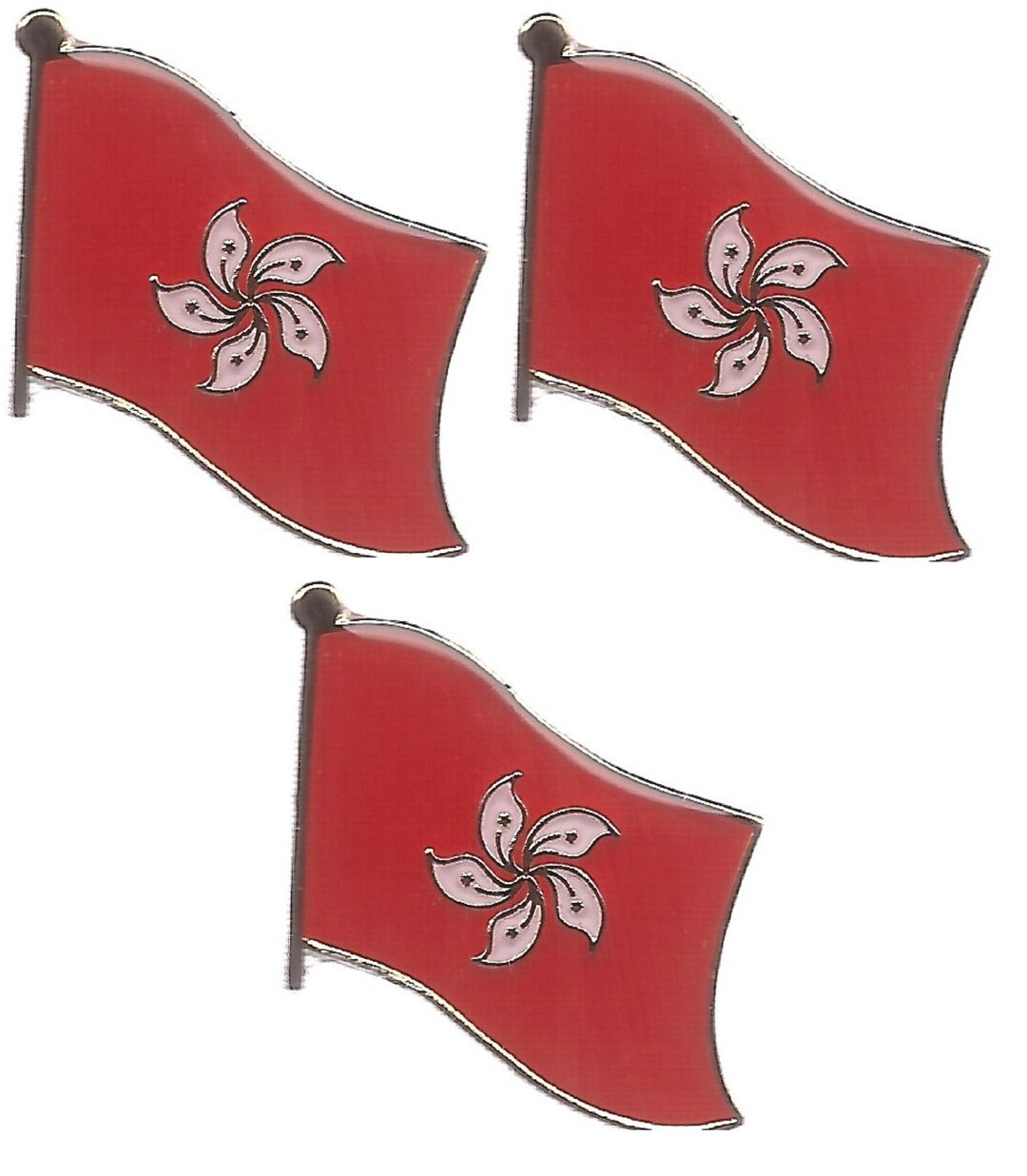 Hong Kong Flag Lapel Pin Badges - Patriotic Enamel Pins, Pack of 3 - Etsy