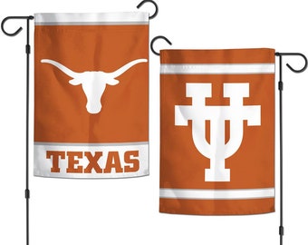 Bandera de jardín de los Texas Longhorns, pancarta universitaria de doble cara para el patio.