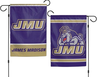 James Madison JMU Double Sided Garden Flag (12.5" x 18"), Printed USA