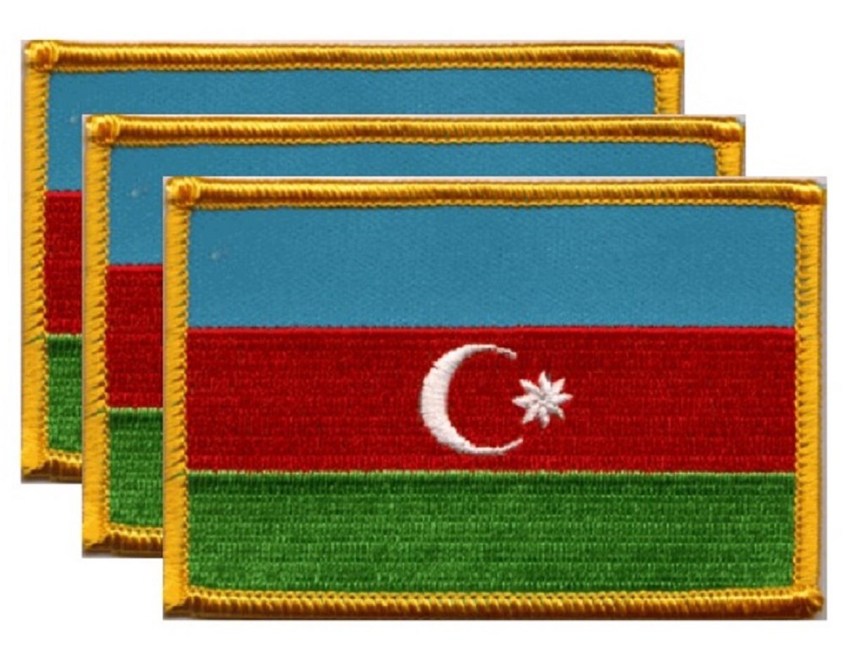 Pack of 3 Azerbaijan Patches 3.50 X 2.25 Three