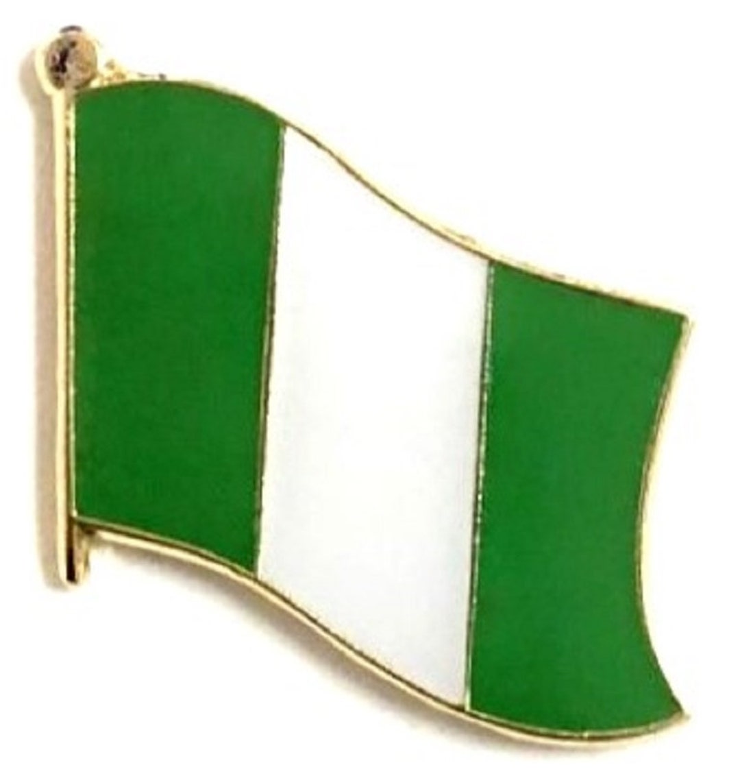 Pack of 3 Nigeria World Flag Lapel Pin Badges Three Patriotic Country