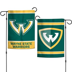 Wayne State Warriors Garden Flag, College Yard Banner, 12.5" x 18"
