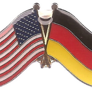Pack of 3 Germany and USA Crossed Double Flag Lapel Pins, International Friendship Enamel Tie and Hat Badges