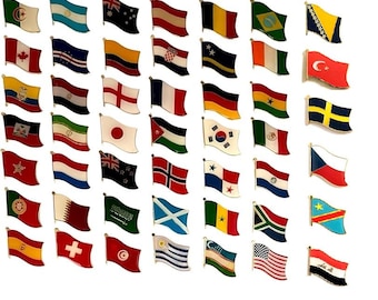 Juego de pines con la bandera del Mundial 2026 – 48 insignias de solapa de selecciones nacionales