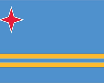 3x5 Foot (90x150 cm) Aruba Polyester Indoor/Outdoor Flag with 2 Brass Grommets