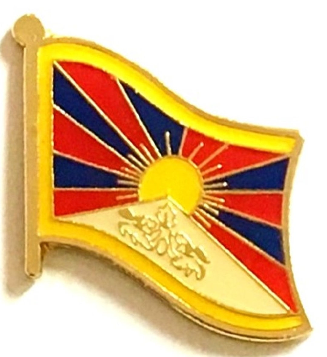 Pack of 3 Tibet World Flag Lapel Pin Badges Three Patriotic photo