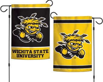 Bandera de jardín de Wichita State, pancarta universitaria para patio (31,75 cm x 45,7 cm)