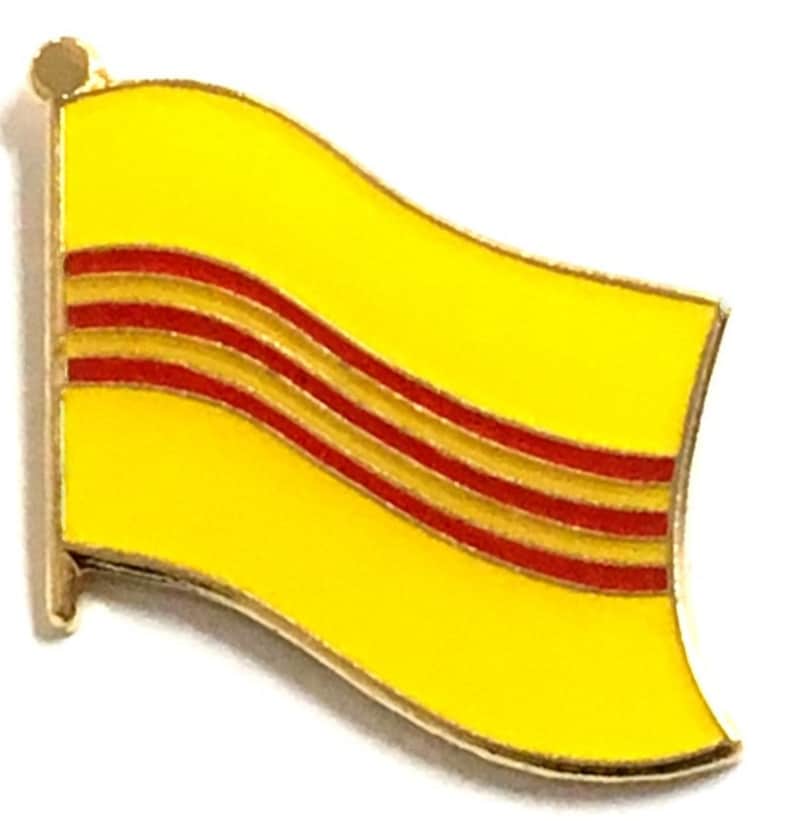 Pack of South Vietnam New World Flag Lapel Pin Badges; Three Patriotic Country Hat Lapel Pins