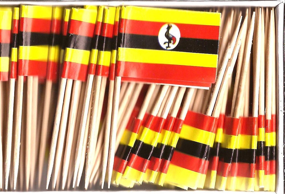 100 Uganda Cupcake Toothpick Flags 100 Small Mini Ugandan Etsy