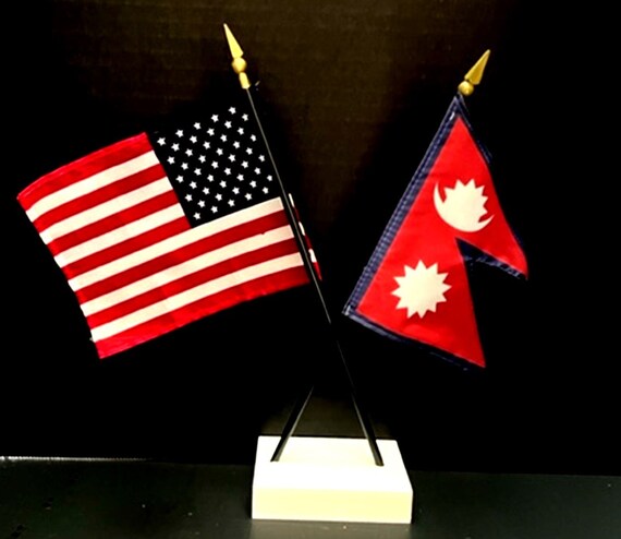Crossed Flag Pins Nepal-Palestine Flags Shop