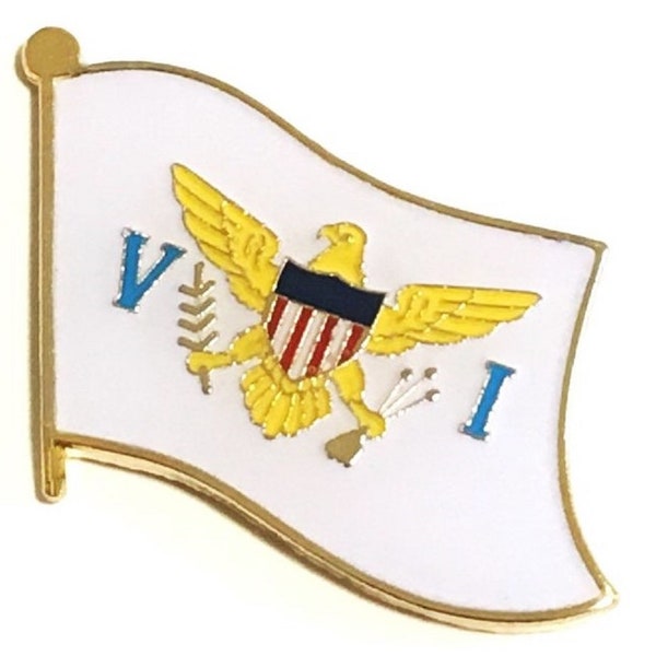 Pack of 3 US Virgin Islands World Flag Lapel Pin Badges; Three Patriotic Country Hat Lapel Pins