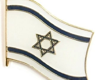 Pack of 3 Israel World Flag Lapel Pin Badges; Three Patriotic Country Hat Lapel Pins