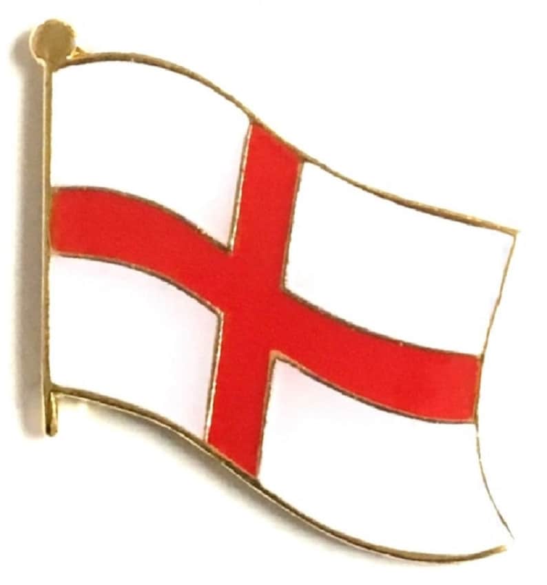 Pack of 3 England St George Cross Waving World Flag Lapel Pin Badges; Three Patriotic Country Hat Lapel Pins