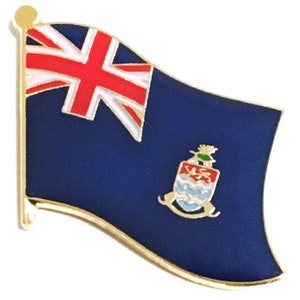 Pack of 3 Cayman Islands Waving World Flag Lapel Pin Badges; Three Patriotic Country Hat Lapel Pins