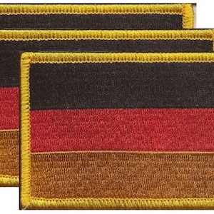 Pack of 3 Germany Patches 3.50" x 2.25", Three International Embroidered Iron On or Sew On Flag Patch Emblems image 1