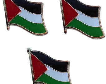 Palestine Flag Lapel Pin Badges, Patriotic Enamel Pins, Pack of 3